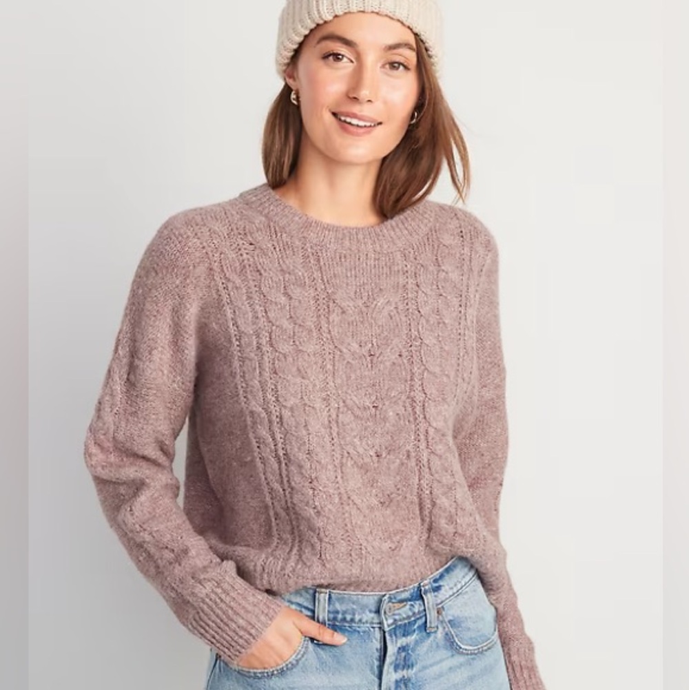 Old Navy Heathered Cable Knit Sweater